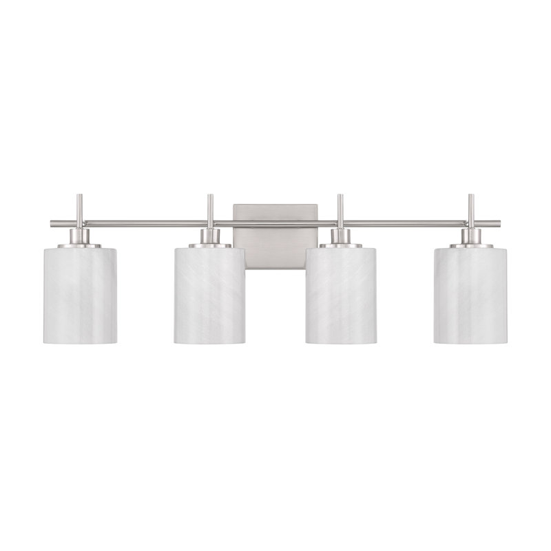 Eyanna 4-Light Bathroom Vanity Light in Brushed Nickel, Brushed Nickel