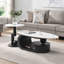Ensemble de 2 tables basses modernes, gigognes ovales et rondes Modern Modern-1469317409