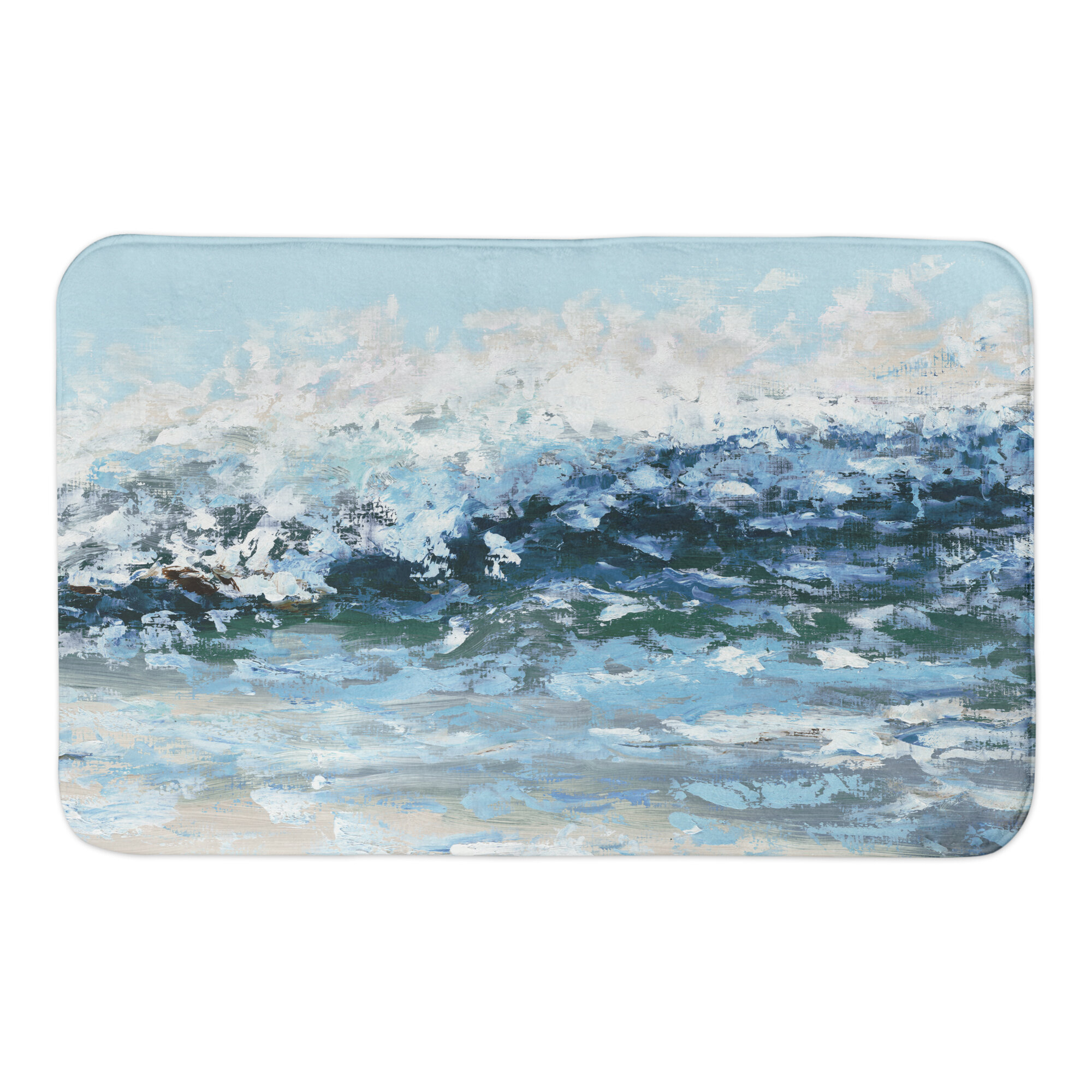 Rosecliff Heights Cheyne Ocean Waves Bath Rug | Wayfair