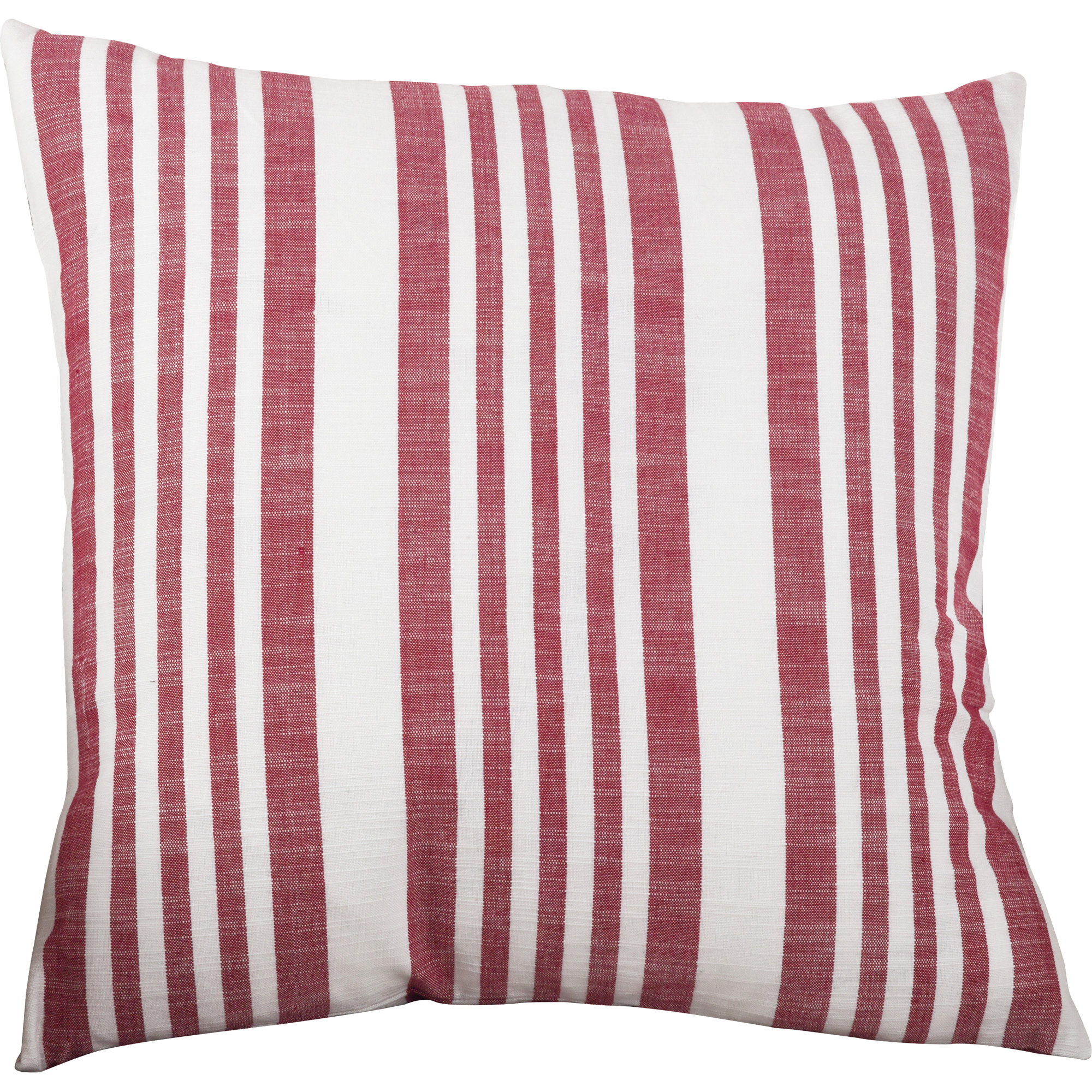 Elwen Striped Cotton Throw Pillow, Red
