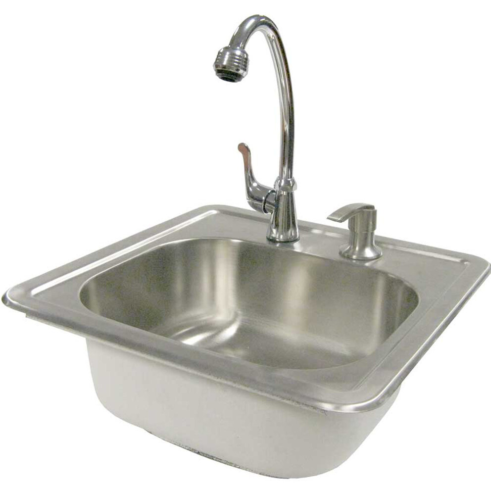 Cal Flame 15.5'' Stainless Steel Drop-In Outdoor Sink & Reviews | Wayfair