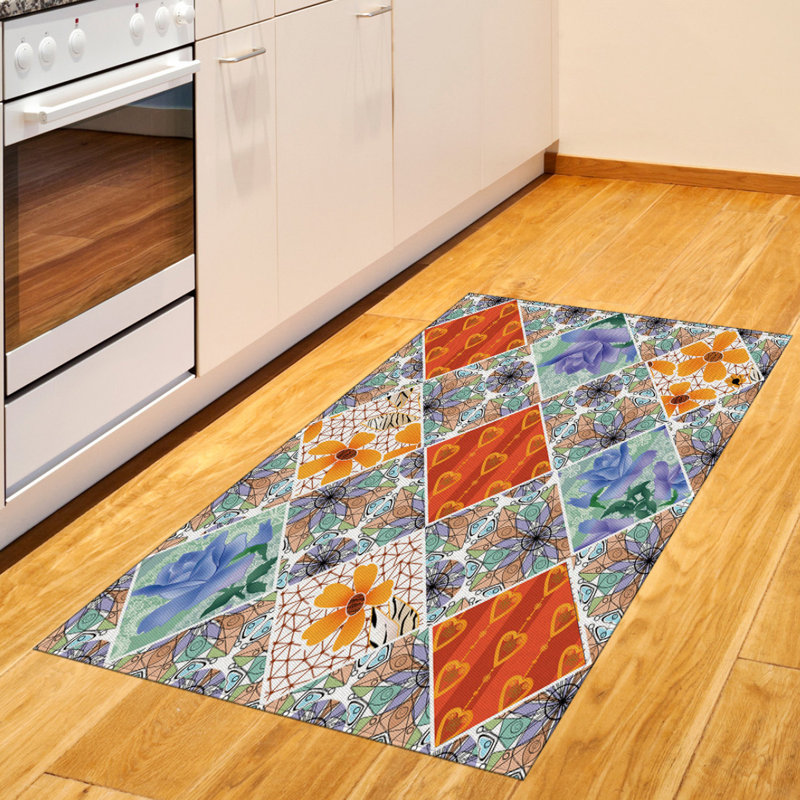Floral High Density Long Fiber Poly Threads Decorative Area Rug Carpet, Rectangle 2'7" x 5'