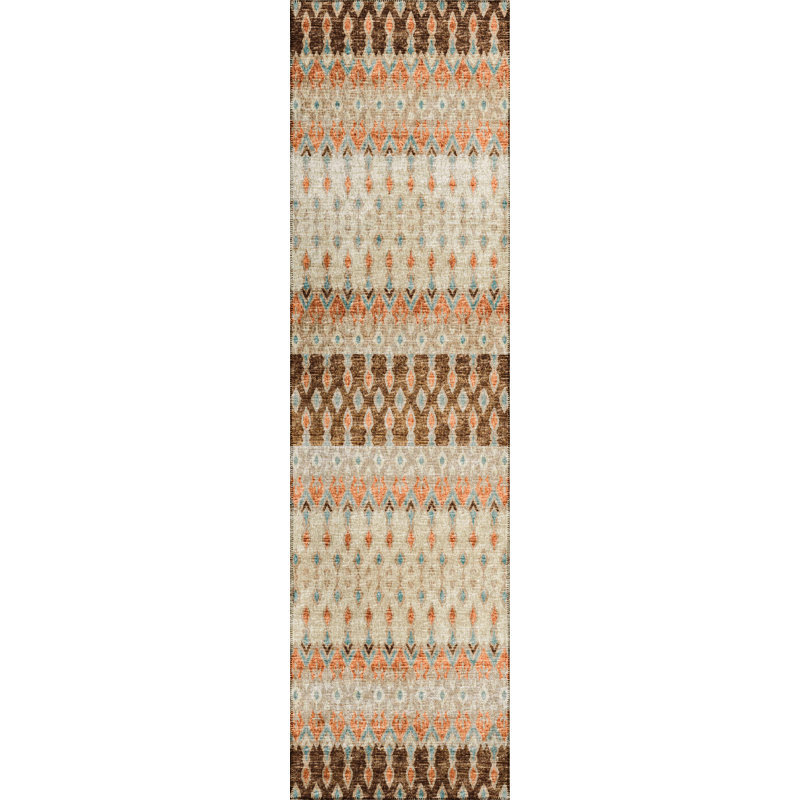 Arlethia Chenille Washable Ikat Indoor / Outdoor Rug, Runner 2'3" x 7'6"