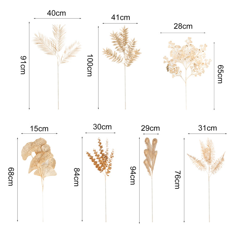 Simulation d'eucalyptus doré en plastique synthétique résistant aux intempéries