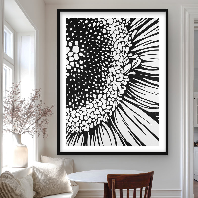 Gerbera imprimé monochromes encadrés - Décoration intérieure