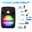 Haut-parleur Bluetooth portatif de 8 po pour faire la fête, basses puissantes, DEL, TWS, entrée auxiliaire, support et microphone avec télécommande