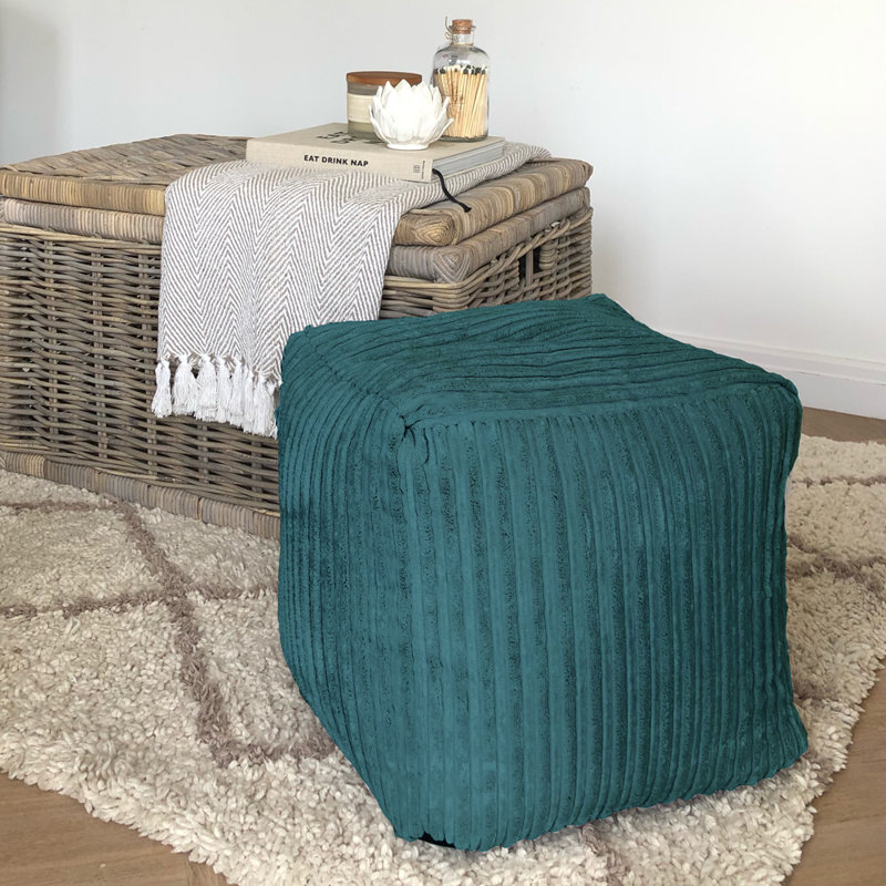 rucomfy Beanbags Corduroy Cube Footstool Bean Bag. Home Decor Accessories for Living Room, Lounge and Bedroom. Modern Furniture Square Pouffe. Machine Washable. 38 x 38 x 38cm