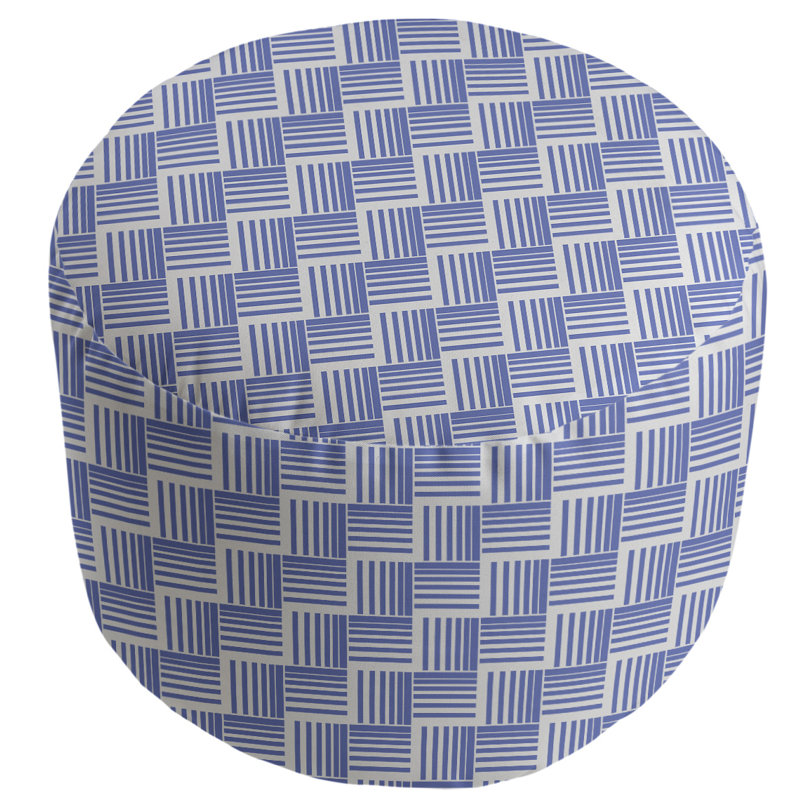 repose-pieds à rayures classic basketweave, Bleu / gris