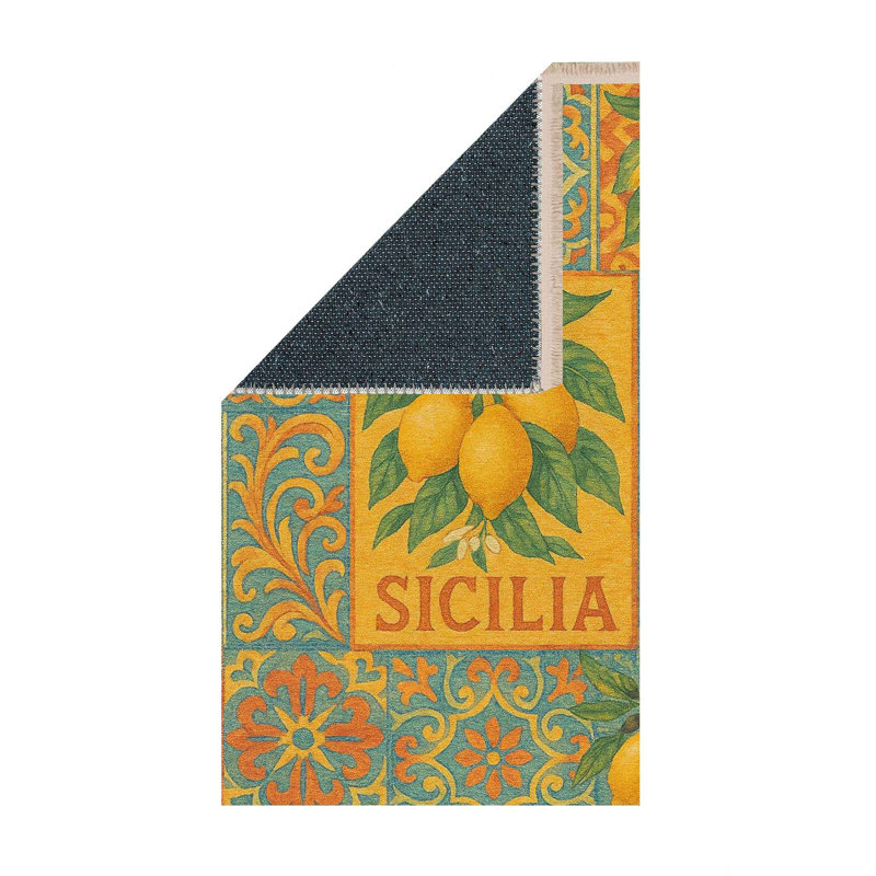 Tapis décoratif d'extérieur couleur citron sicilien pour l'extérieur