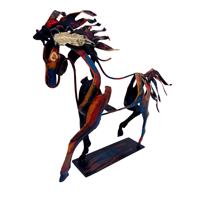 Magnifique cheval de marche indien en métal Pisek