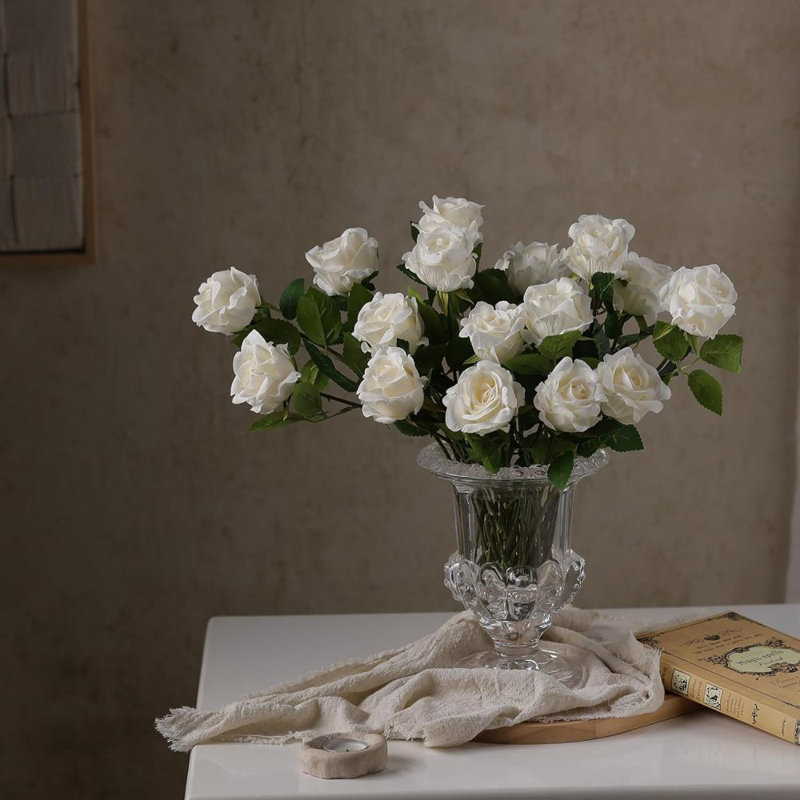 10 pièces de fleurs artificielles roses, roses en soie artificielle, roses artificielles en vrac pour les décorations de mariage, centres de table, fête des mères, décoration de la Saint-Valentin