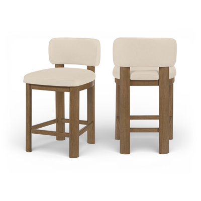 Tabouret de comptoir rembourré en cuir Falesia Paloma