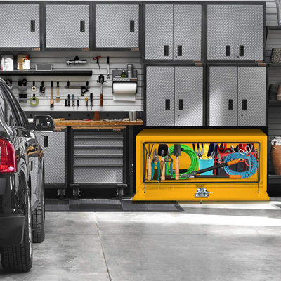 Steel Underbody Truck Tool Box with T-Handle Lock, Heavy-Duty Storage Organiser for Pickup Truck Bed, RV or Trailer