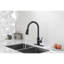 Robinet de cuisine noir mat avec douchette extractible, acier inoxydable, buse rotative à 360 ° pour une utilisation pratique, finition anticorrosion et rouille, douchette à poignée simple noire, fabrication en acier, confortable pour l'utilisateur
