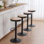 Swivel Solid Wood Bar Stools, Adjustable Height Backless Counter Stools for Kitchen Island, Industrial Rustic Stool Set with Footrest-663927527