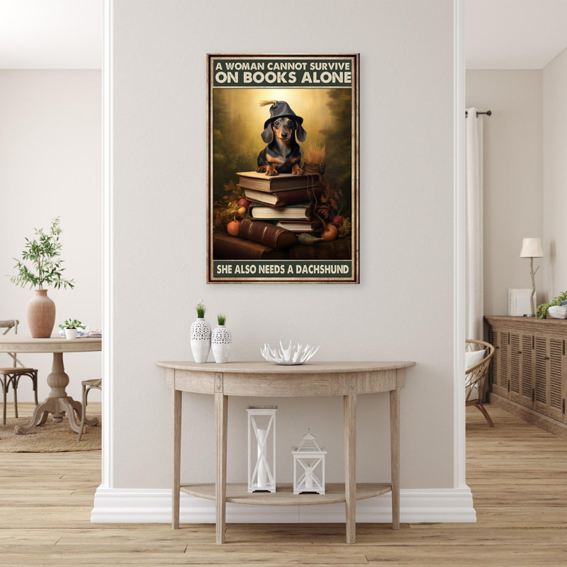 Elle a aussi besoin d'un teckel 4 - 1 pièce, impression sur toile tendue, H 36 po x l 24 po x P 1,25 po