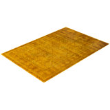 Overdyed Hand-Knotted Wool Modern-Contemporary Gold Area Rug 5' 3" x 7' 7"