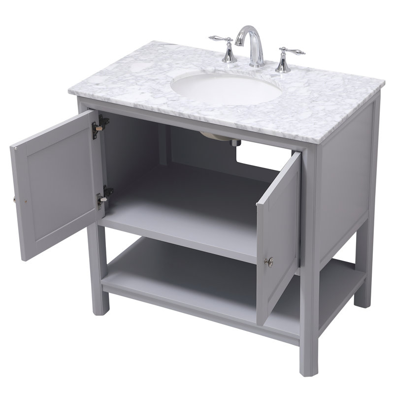 Ensemble de meuble-lavabo simple 36 po Newsoms, Gris
