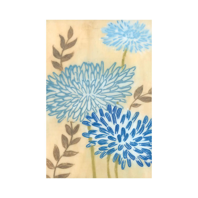 Blue Blooms I by Maja - Wrapped Canvas Painting, 101.6 cm H x 66.04 cm W x 3.175 cm D