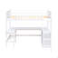 Lit mezzanine simple avec tablettes et bureau