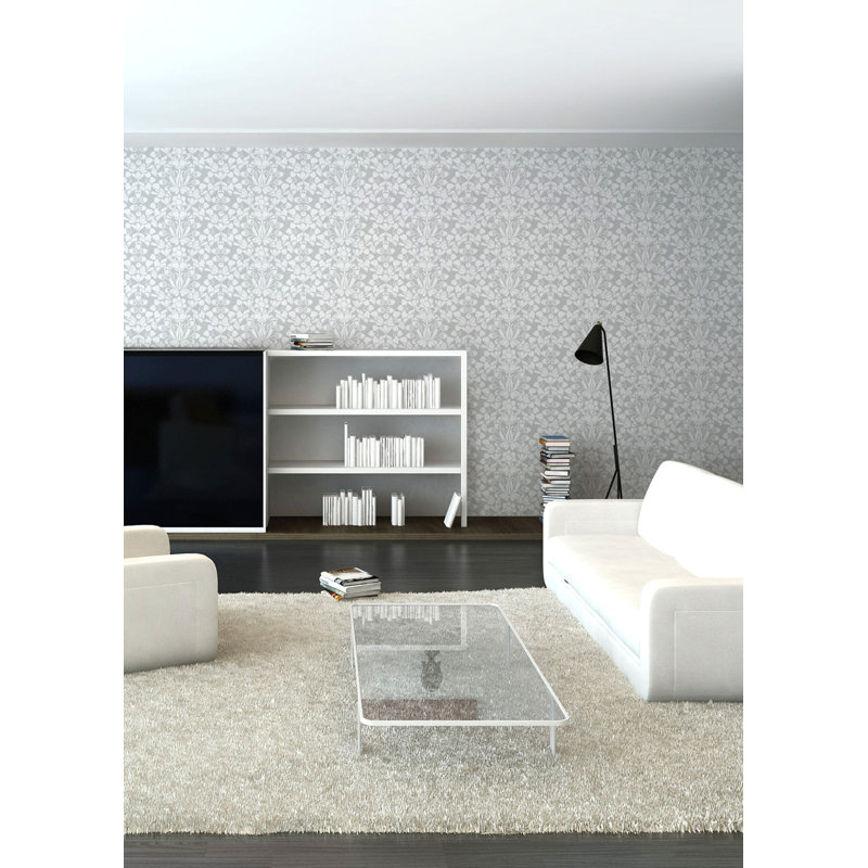 Nomad Snapdragon 10' L x 24" W Wallpaper Tile, Pencil, Non-pasted, Faux Grasscloth