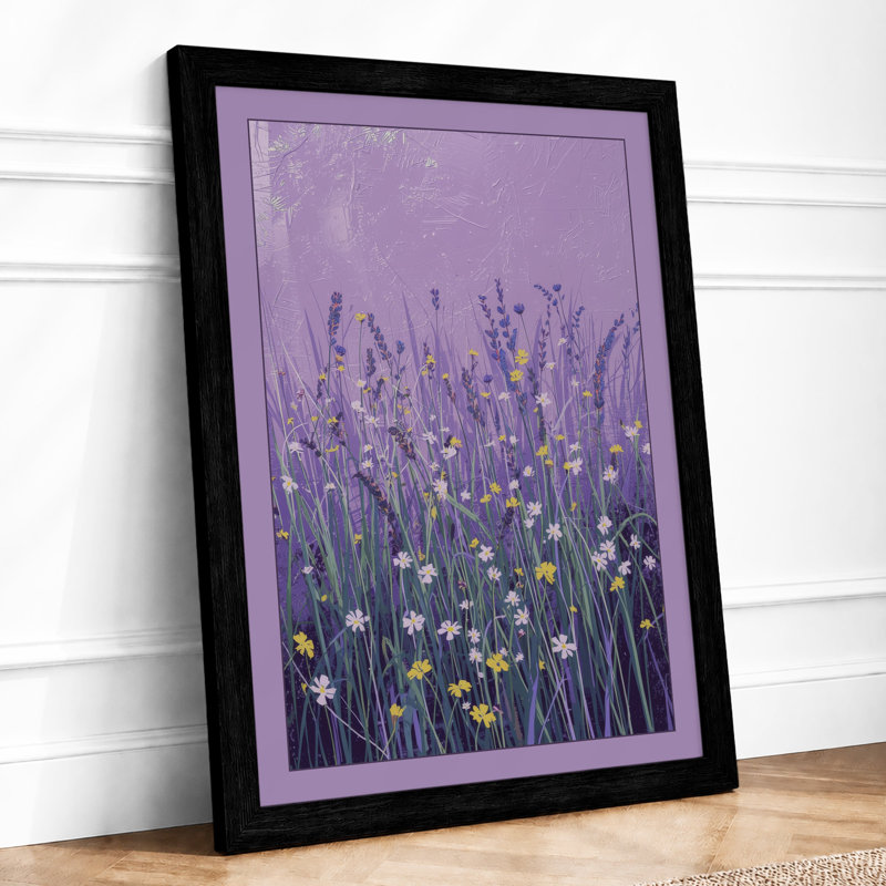 Wildflower Meadow at Dusk Boho - Framed Print, A1 - 84.1 x 59.4 cm, Black