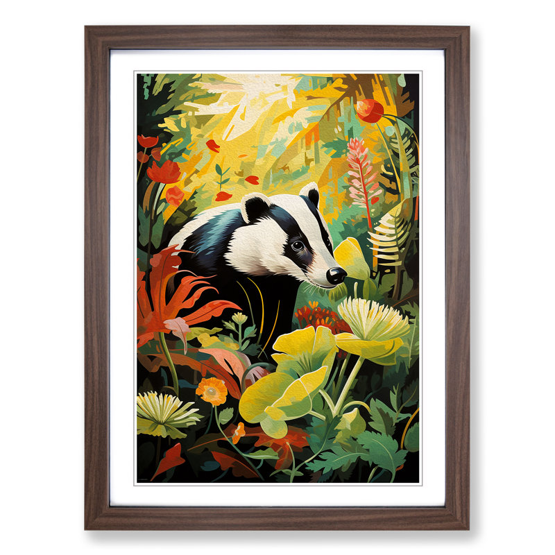 Single Picture Frame Print on Wood, Walnut Framed, 46cm H x 34cm W