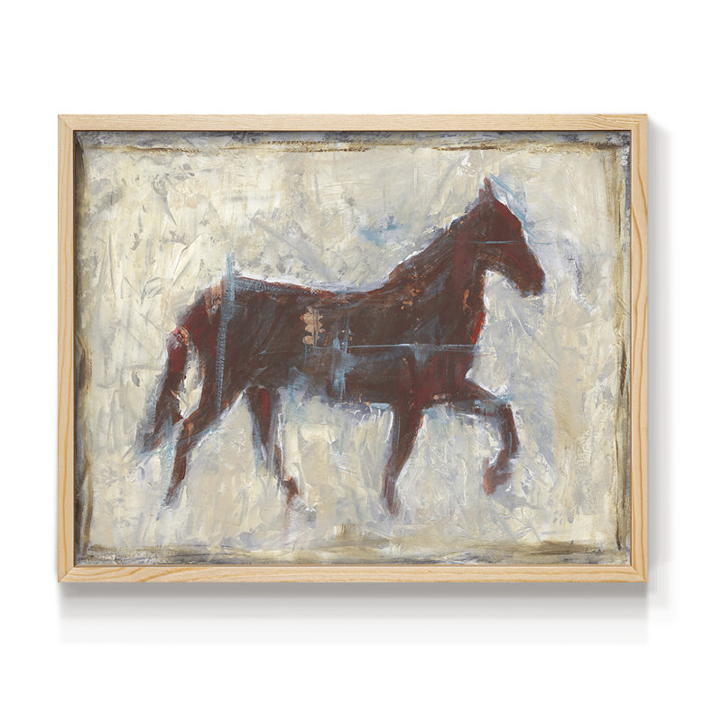 Iron Equine II - Reproduction encadrée - Restickable, H 22 po x l 28 po, Naturel