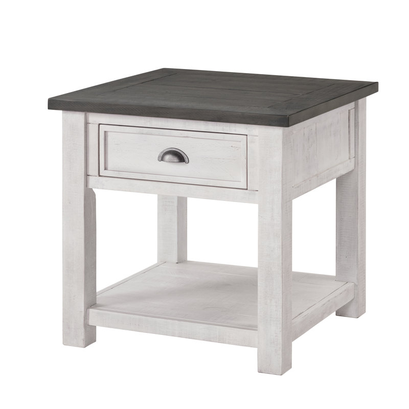 Ensemble de tables basses 3 pièces Holliman, Blanc / gris
