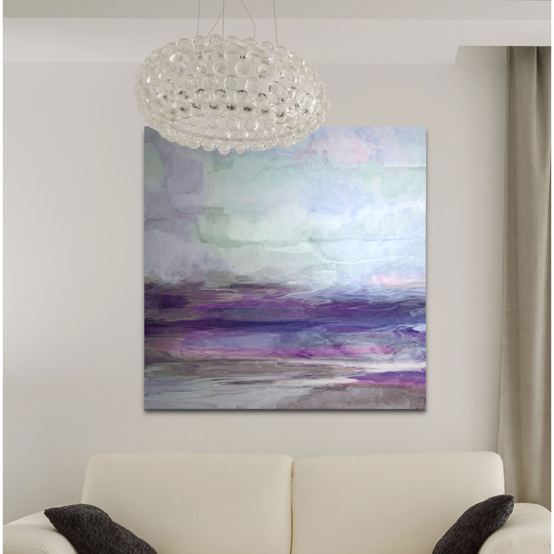 Violet gris I - Peinture, H 40 po x l 40 po, Toile tendue, Sans cadre