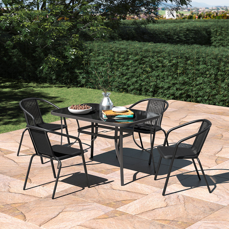 Shenzhen 4 Seater Dining Set, 70cm H x 120cm L x 80cm W