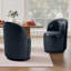 PU Leather Barrel Swivel Armless Dining Chair-282501236