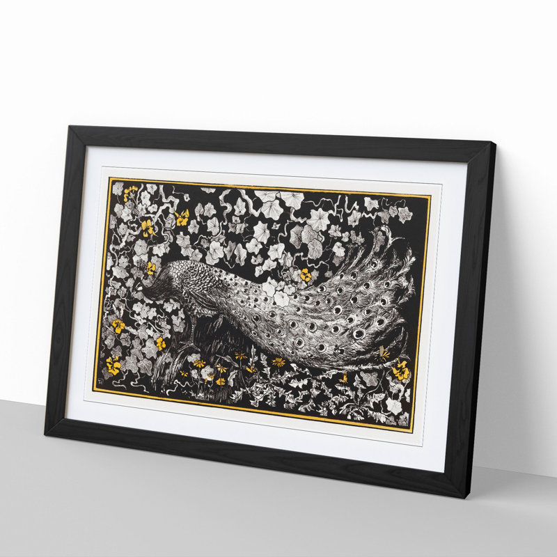 Peacock by Theo Van Hoytema - Framed Print, Black Framed, 36cm H x 48cm W x 2cm D
