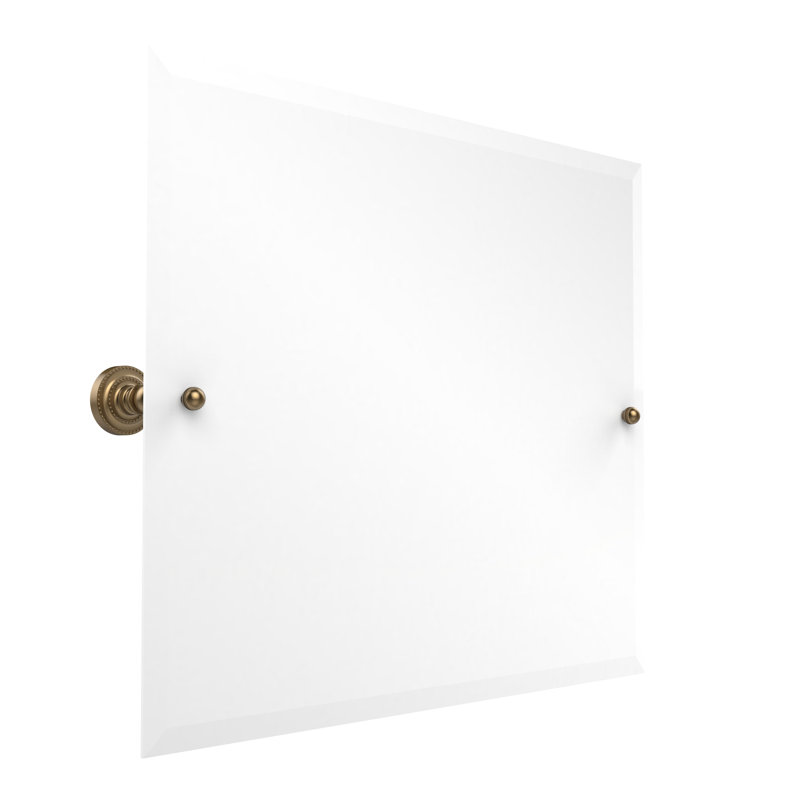 Metal Wall Mirror, Brushed Bronze, 26" H x 21" W