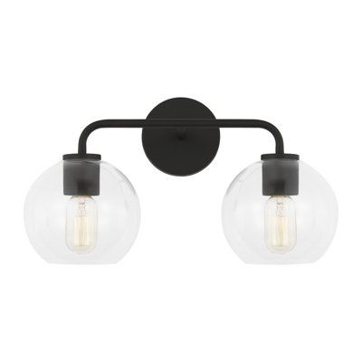 Childerley 17.5" W 2-Light Steel Vanity Light with Glass Globe Shades