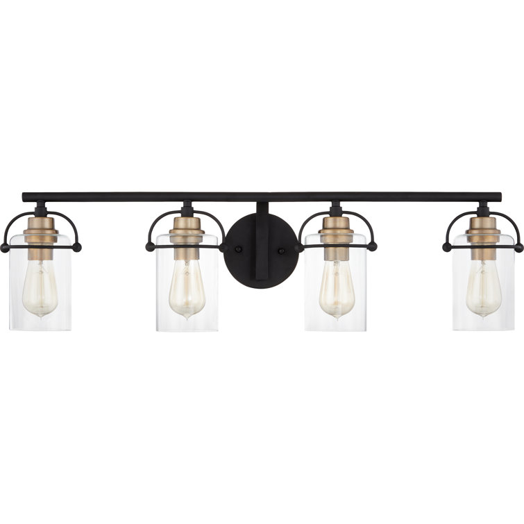 Pina 4-Light Dimmable Matte Black Vanity Light- SOME PENDENTS BROKEN