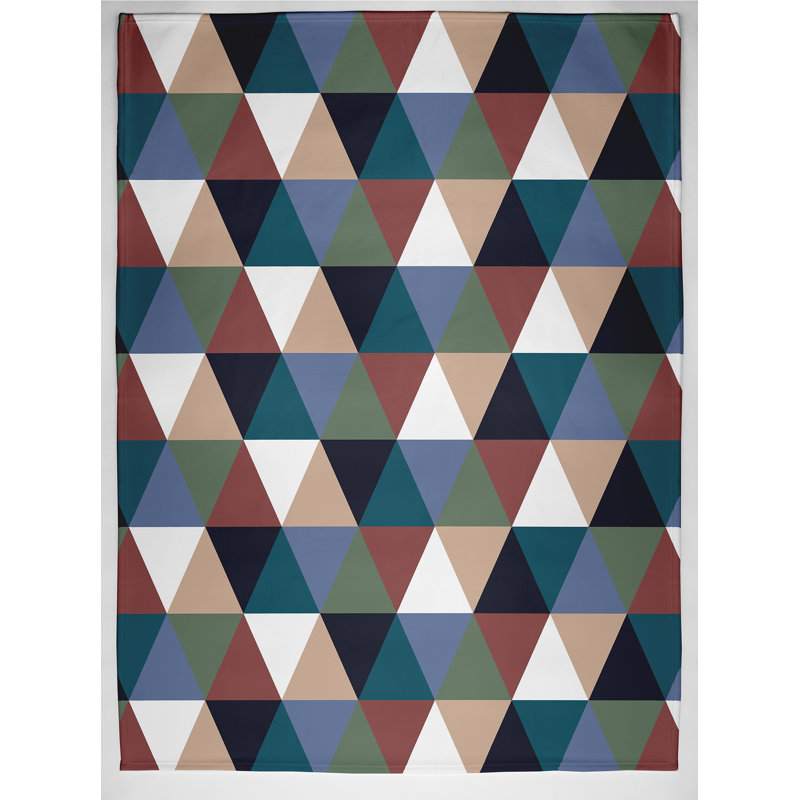 Pauline Plain Weave / Muslin Throw Blanket, Taupe/Black/Red