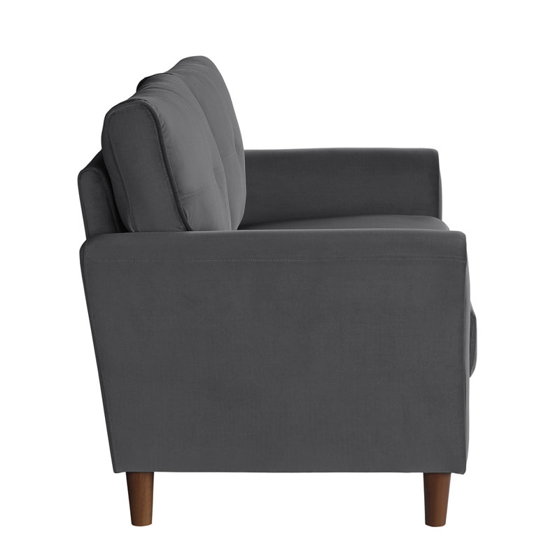 Velours rembourré 1pc Comfort Loveseat, Gris
