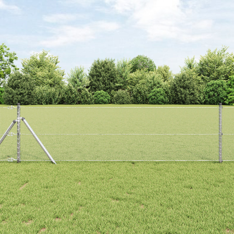 Hexagon Fence Galvanised Steel, 60cm H x 1000cm W, Silver