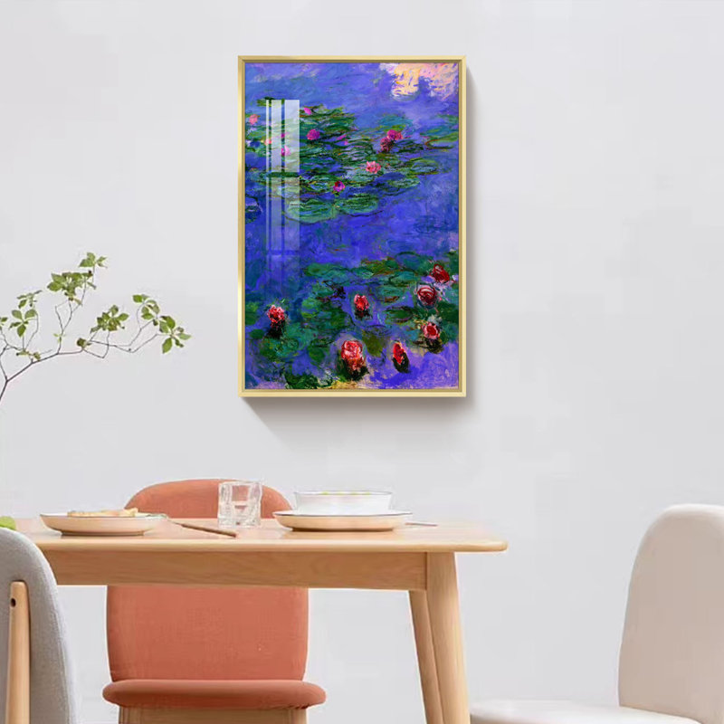"Nymphéas" par Claude Monet - Peinture sur toile, H 16 po x l 12 po x P 1,3 po, Or