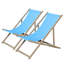 Ensemble de 2 chaises de plage pliantes en bois pour l'extérieur, réglables en hauteur et portatives