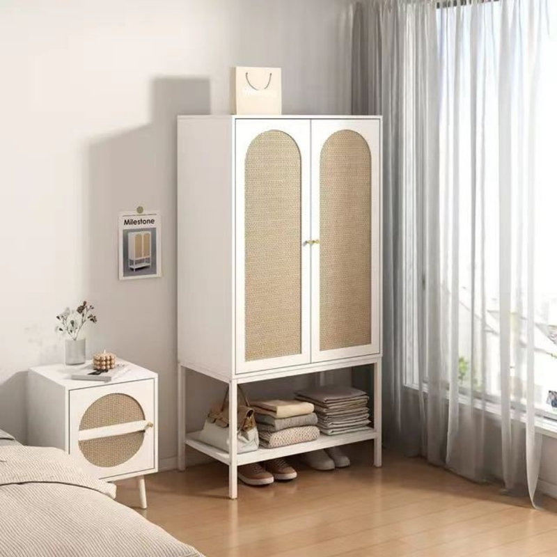 Armoire moderne à double porte minimaliste, Blanc