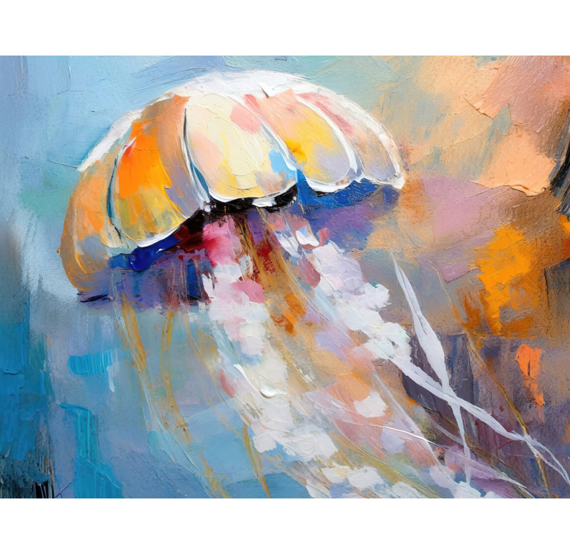 «Jellyfish On Canvas» par Stephen Chambers, H 20 po x l 24 po x P 1,5 po