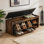 Banc à chaussures, banc à chaussures avec siège à coussin, banc à chaussures avec 1 tiroir rabattable, armoire à chaussures avec tablettes réglables pour le couloir, la salle de bain, le garage