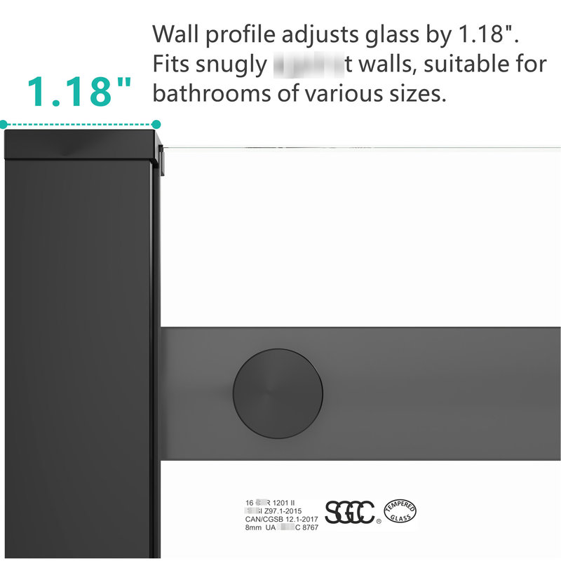Porte de douche de 56 à 60 po x H 76 po, verre trempé, serrure, fonction coulissante lisse, revêtement hydrofuge, panneaux de verre modernes pour accessoires de salle de bain, poignées, rails, savon, choix