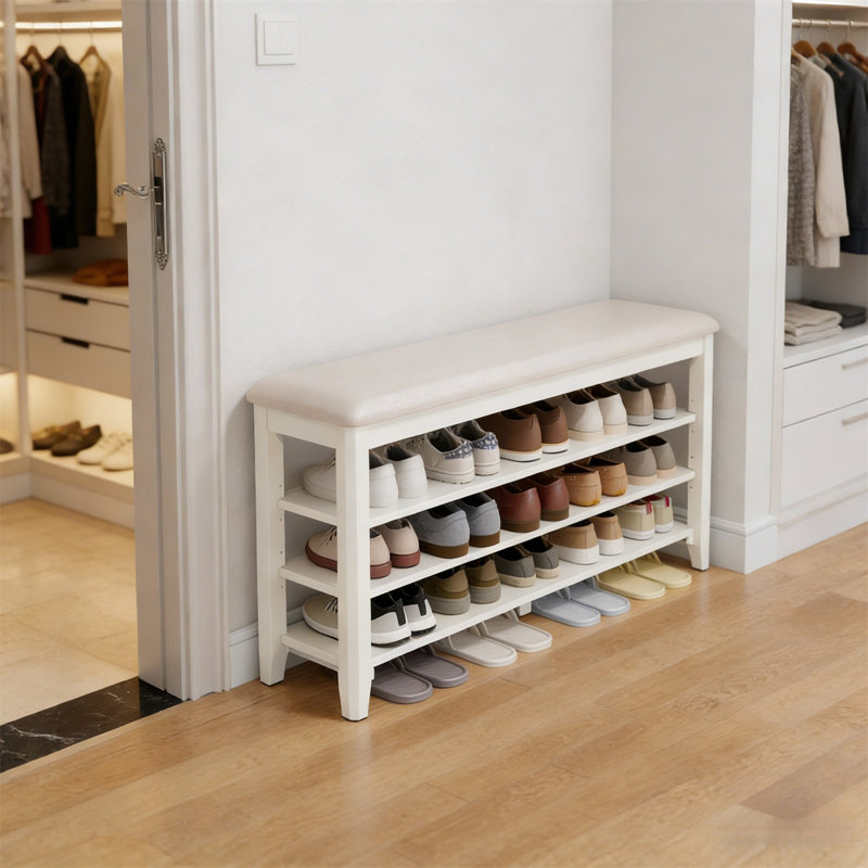 Range-chaussures en bois de qualité supérieure pour la maison, 20.4" H x 47.2" W x 11.8" D