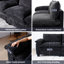 Canapés en chenille de luxe, causeuse noire avec repose-pieds pour salon moderne
