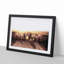 Herd of Elephants on a Dusty Road in Abstract - Picture Frame Painting Print-55763215-55763216