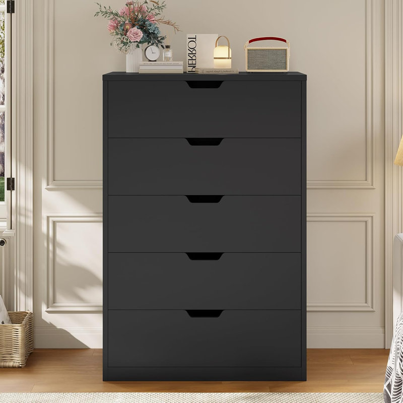 Grande commode à 5 tiroirs, commode moderne pour chambre à coucher, commode avec tiroirs pour le salon, le vestibule, le couloir