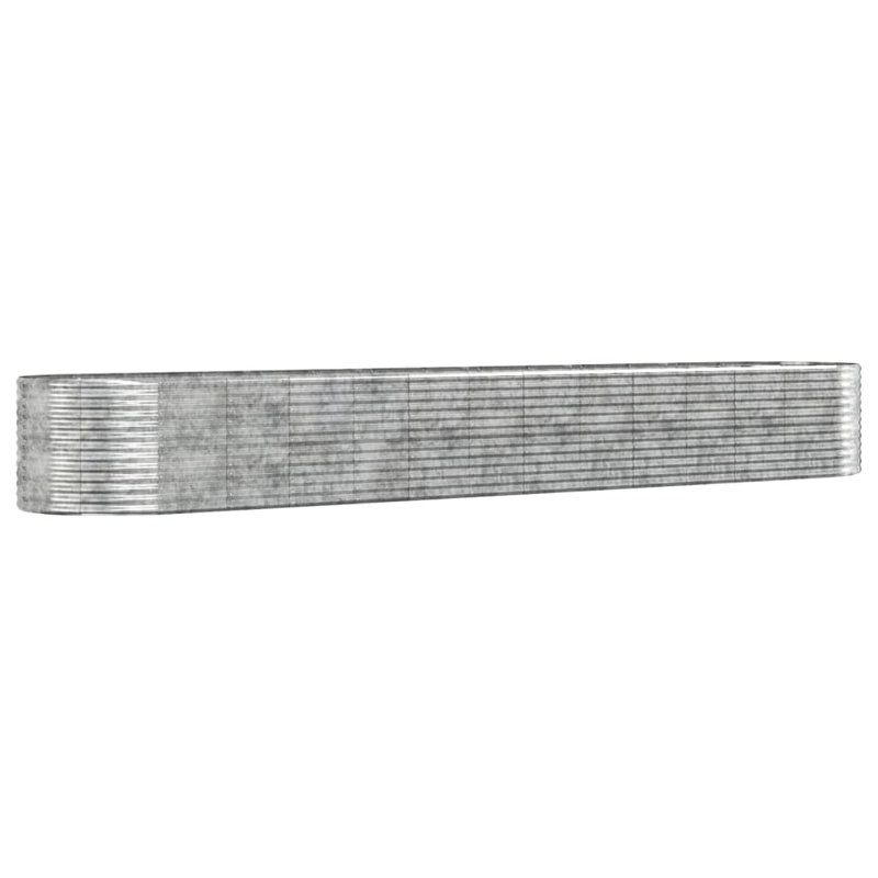 Garden Raised Bed Powder-coated Steel, 68 cm x 554 cm x 100 cm, Silver